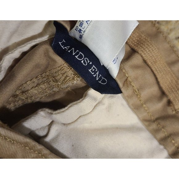 Lands' End Straight Leg Cargo Pants Men's 36Wx29L Khaki Tan Cotton - Picture 4 of 12